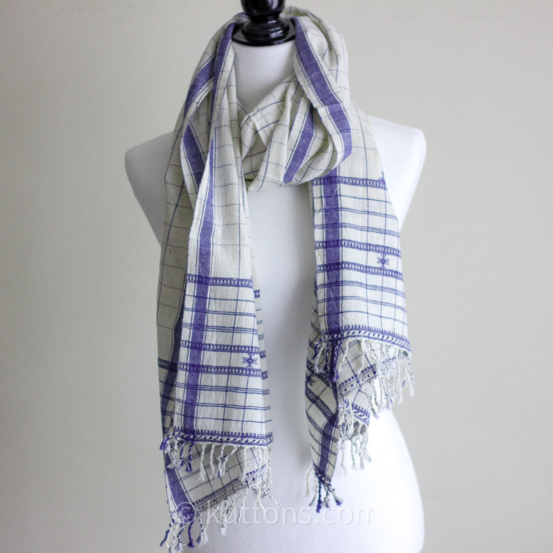 100% Organic Kala Cotton wrap stole with tassels