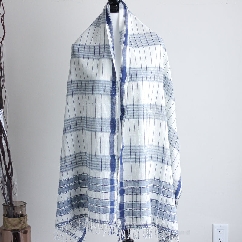 100% Natural Kala Cotton stole wrap with tassels