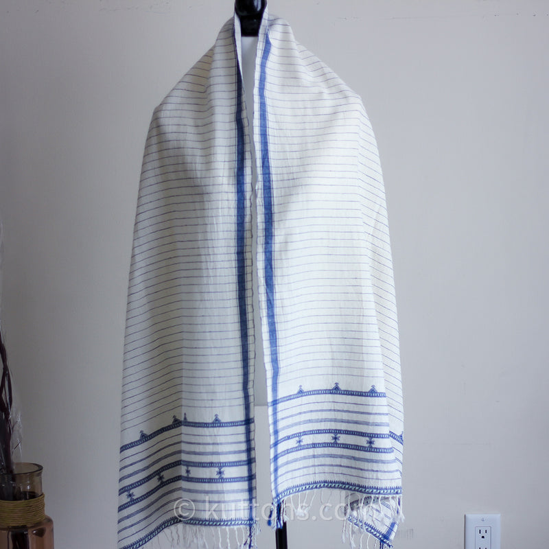 Natural Kala Cotton wrap with tassels