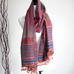 100% Pure Cotton Wrap with Tassels - Handwoven Stole