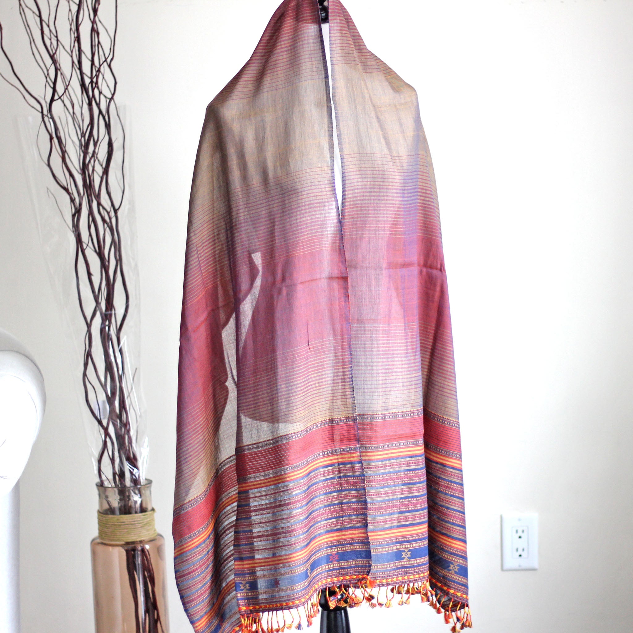 handwoven soft cotton wrap stole