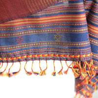 cotton wrap scarf with tassels