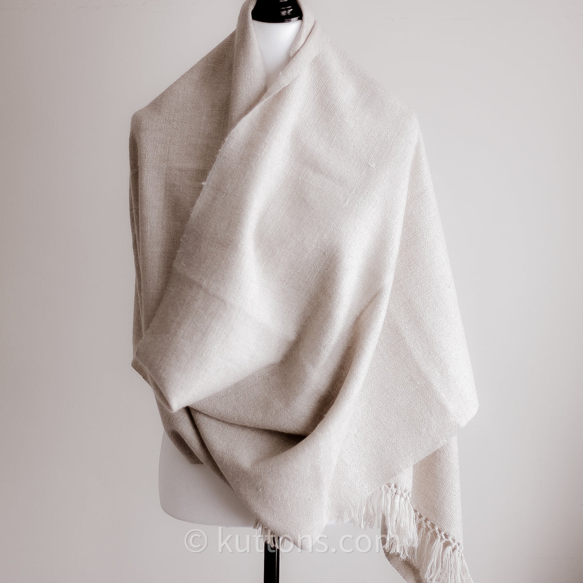100% Pure Cashmere Shawl Wrap (2-Ply) - Handspun & Handwoven Softest  Pashmina Wool from Ladakh Himalayas | Cream, 23x78