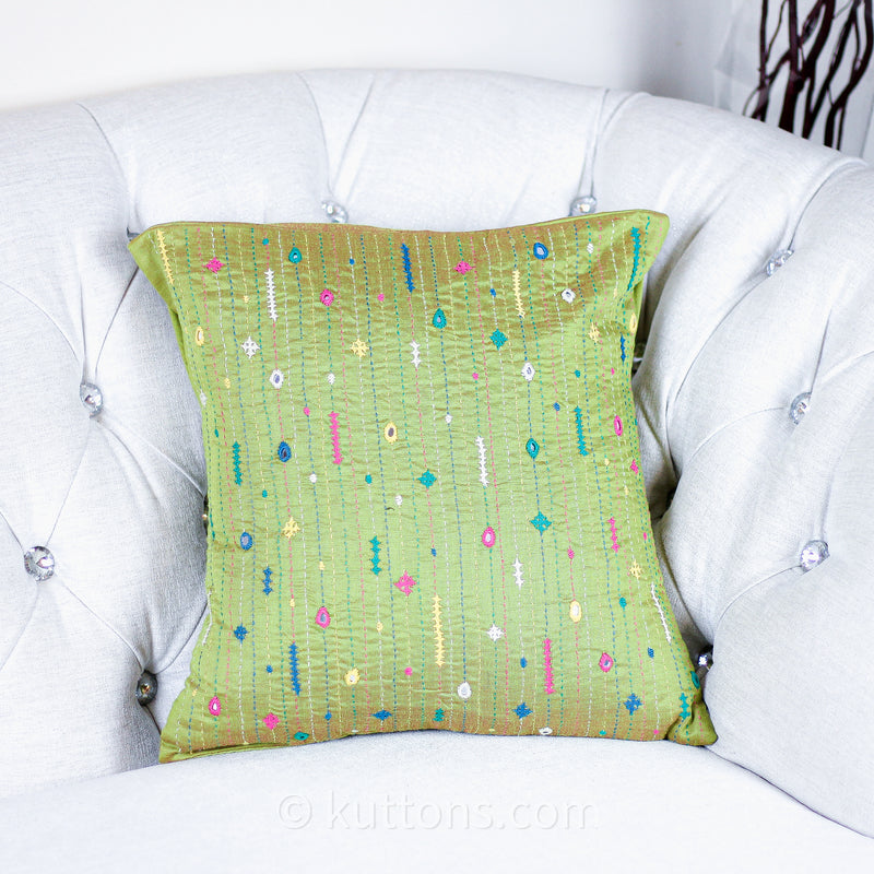 hand embroidered pillow cover ethnic