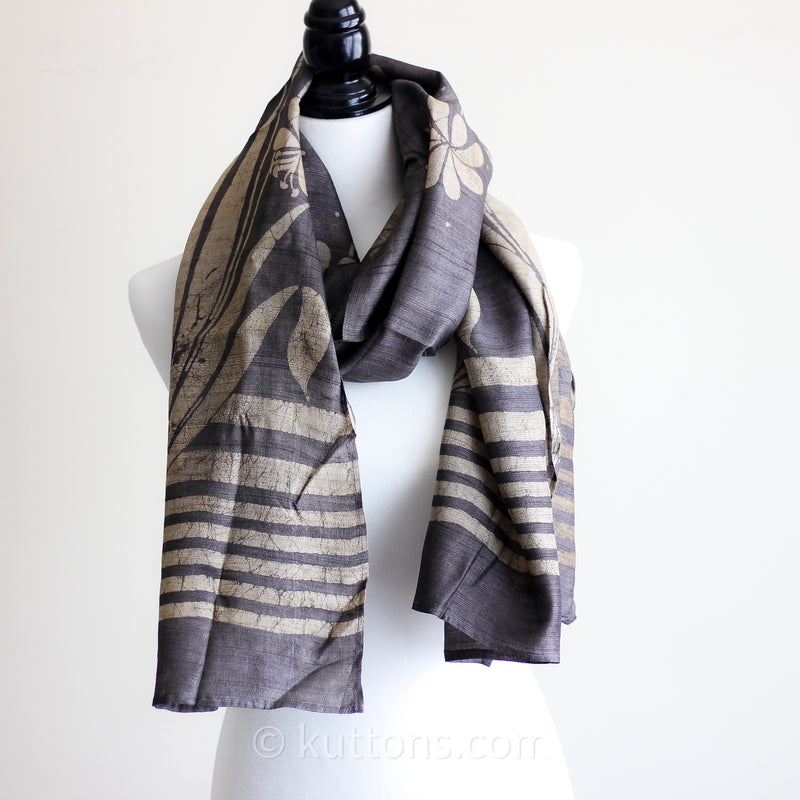 Tussar Silk Stole - Natural Dyes, Block Art Print