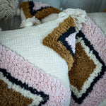 cotton tufted textured pillow case handmade with tassels