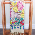 traditional hand painted cotton wrap cum art decor