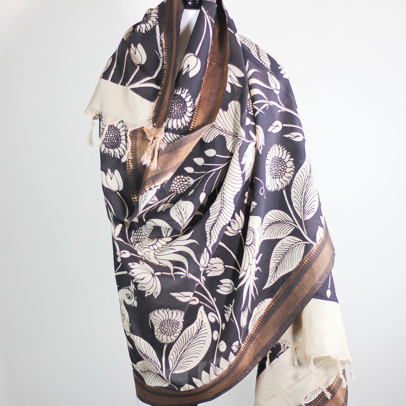 ethnic wrap hand painted with natural dyes 