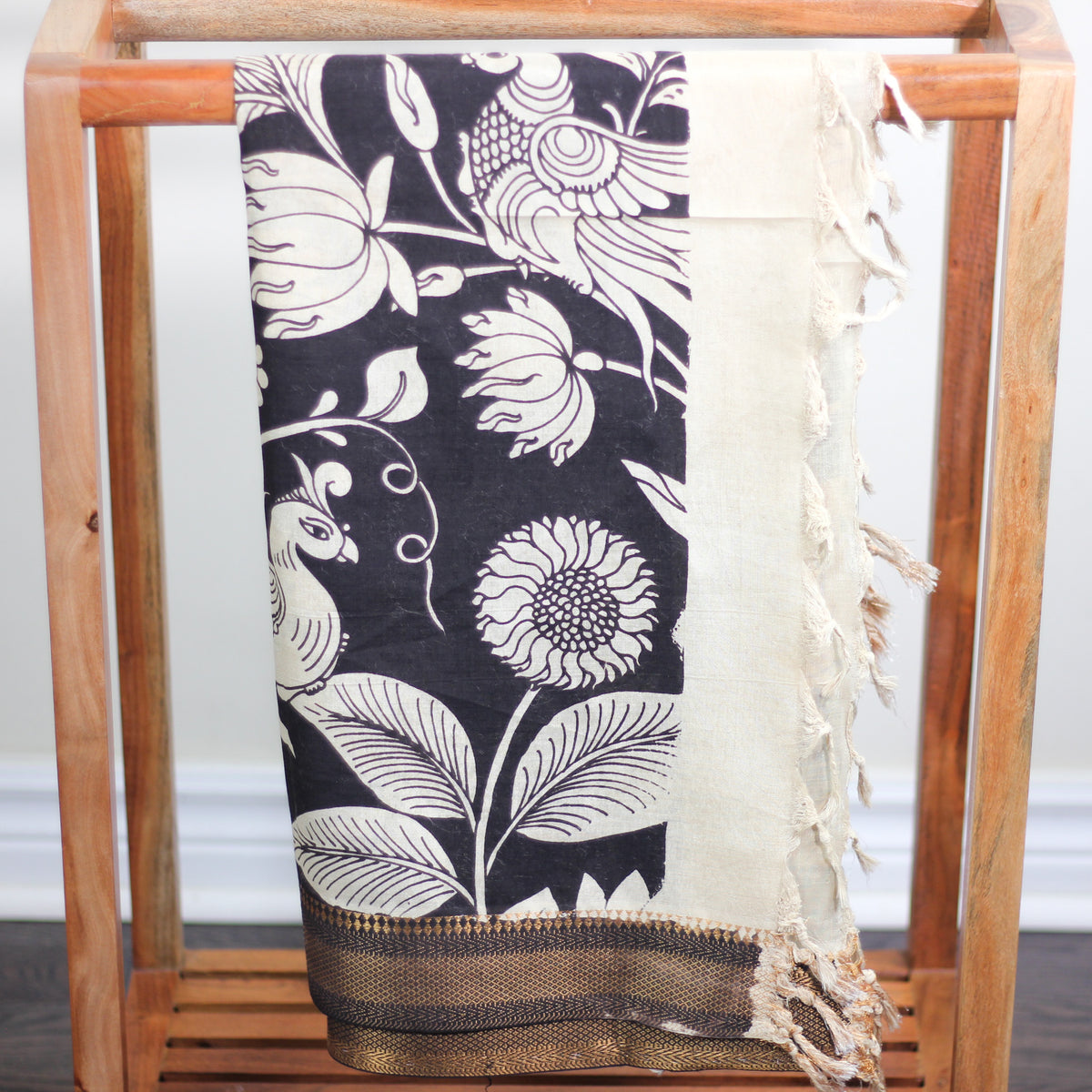 silk wrap hand painted with natural colours