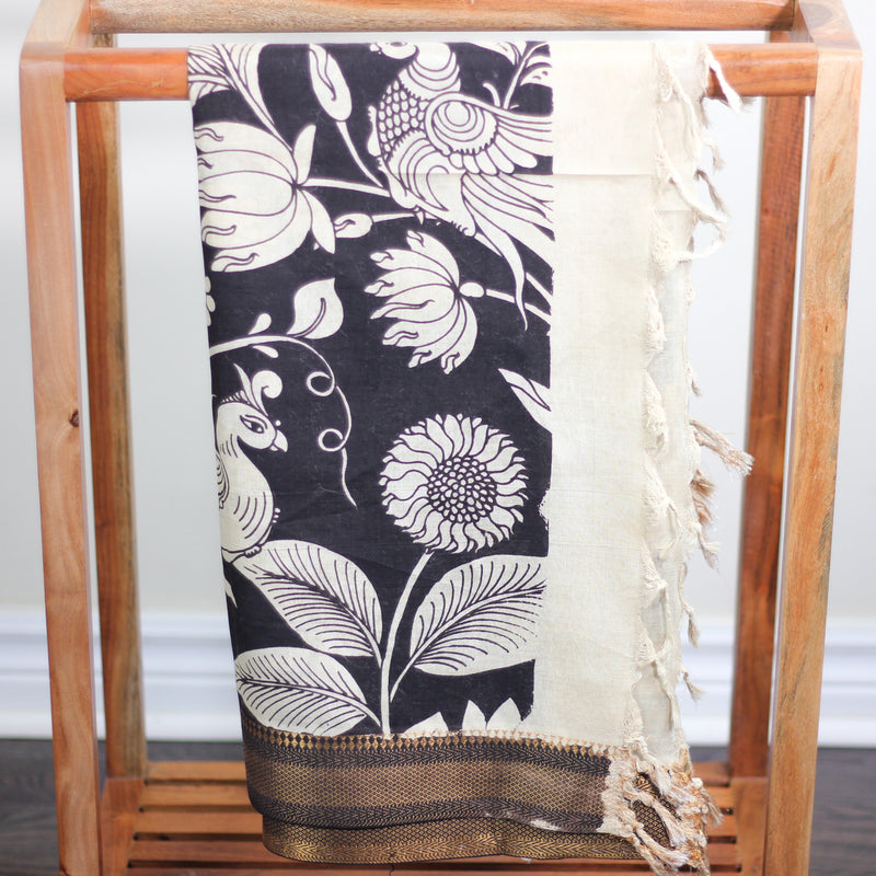 silk wrap hand painted with natural colours