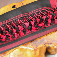 blck red cotton scarf wrap