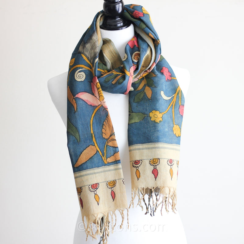 Natural Colours Handpainted Cotton Stole Wrap