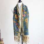 Ethnic Handpainted Natural Colours Cotton Stole Wrap Wrap