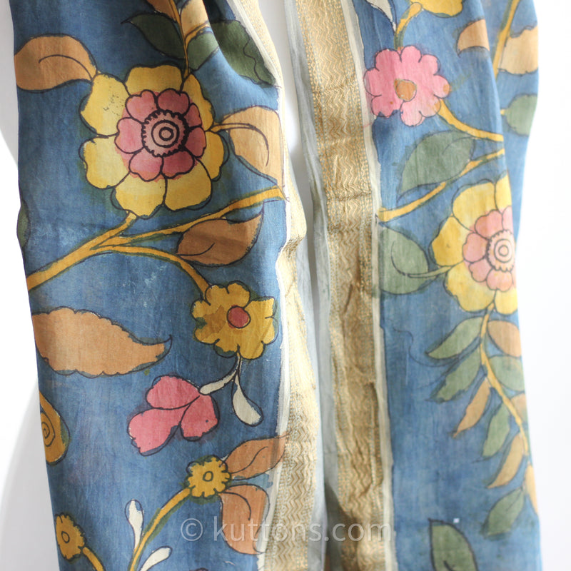 ethnic handpainted cotton stole, wrap, scarf