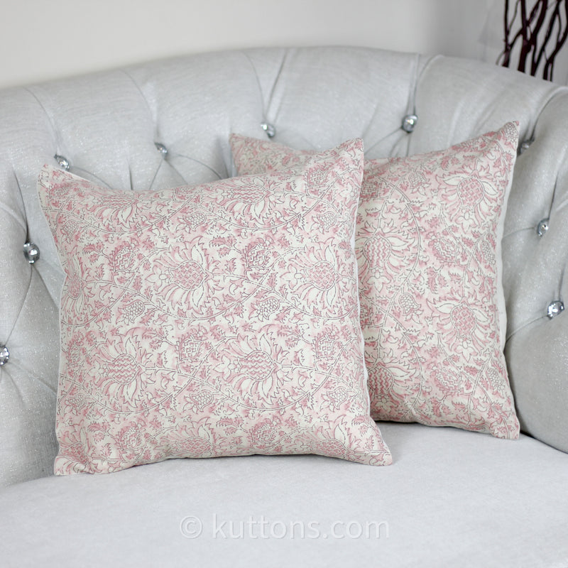Floral Printed Cotton Cushion Cover