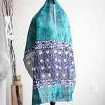 Hand batik printed pure cotton stole - floral design