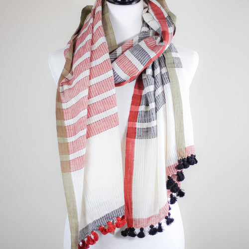handmade organic cotton and naturally dyed scarf