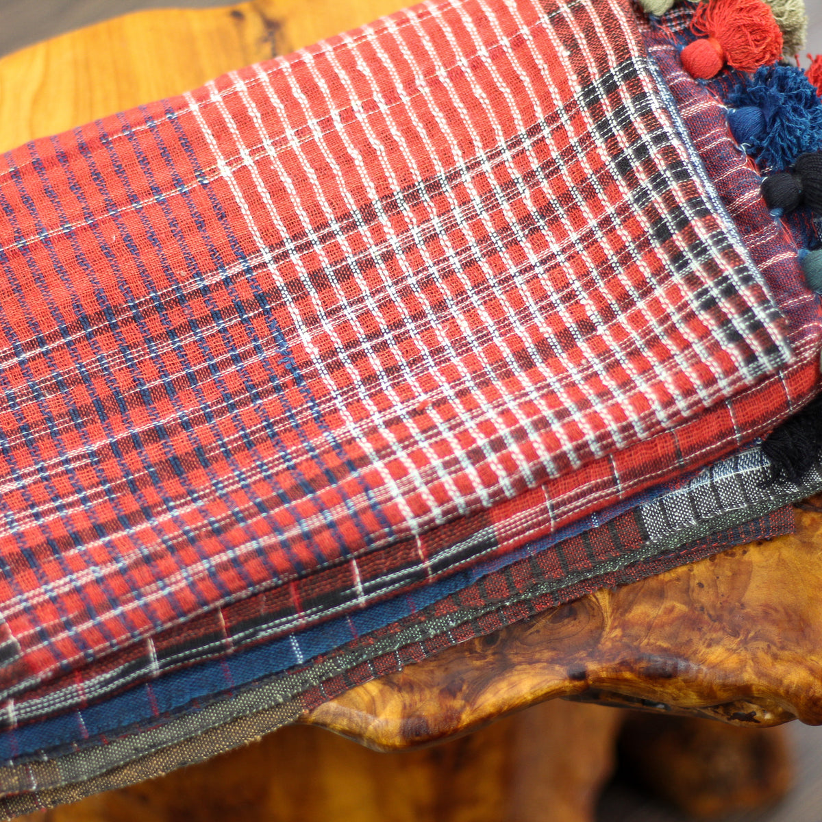 naturally dyed cotton wrap scarf