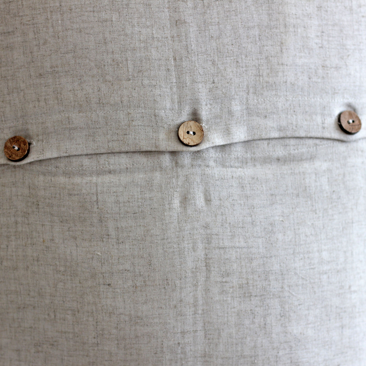 coconut shell button, cotton/linen reverse