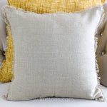 linen pillow case with shiny lurex and fringes