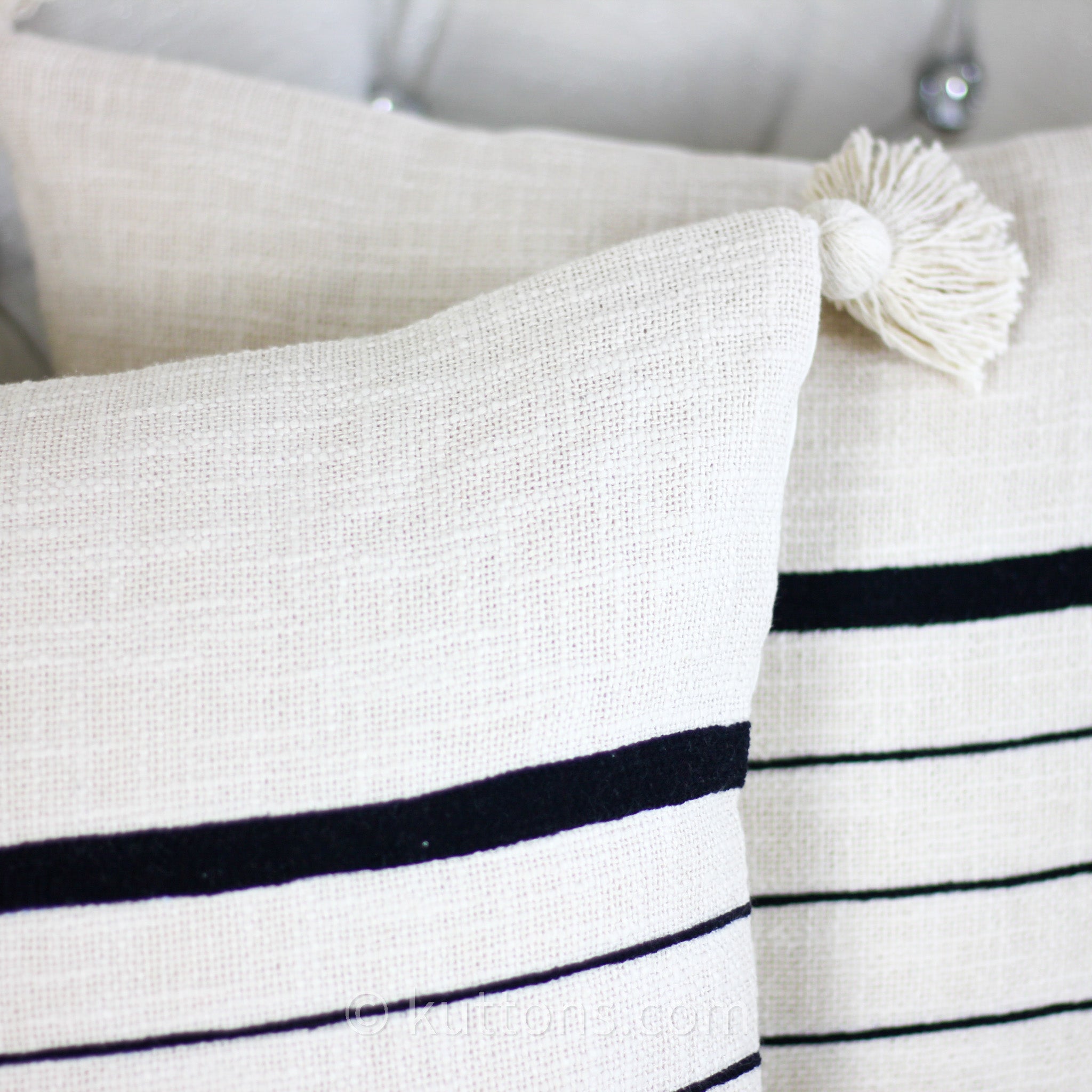 Accent Pillow-Cream Textured Stripes 18X18