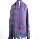 handspun and handwoven cotton wrap scarf