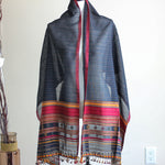 Handcrafted Bhujodi 100% cotton stole wrap with tassels