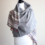 Handwoven Cotton Stole with Tassels - Bhujodi Wrap