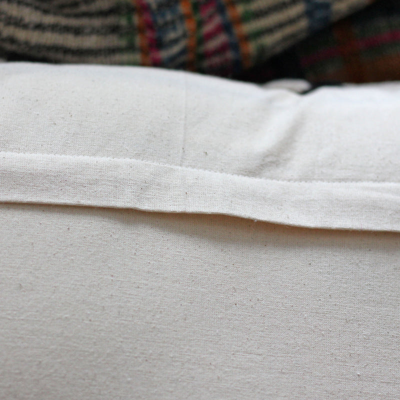 Handwoven Cotton Throw Pillow Cover - Strurdy Indoor/Outdoor Cushion, reverse, zipper