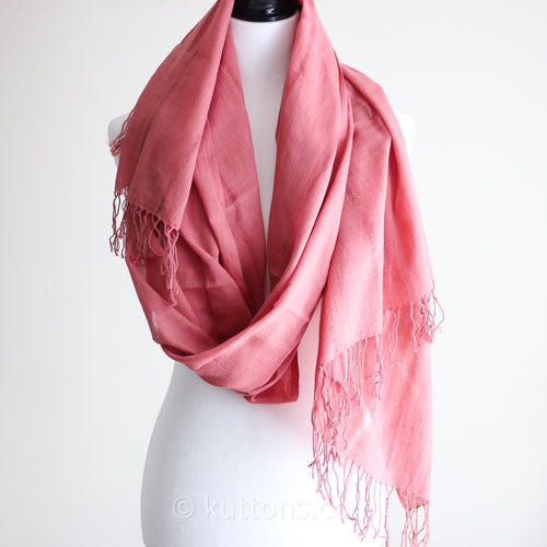 Handwoven Cotton Wrap Dyed with Sappanwood Natural Dyes