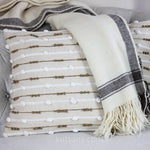 handmade cotton and jute textured pillow cover