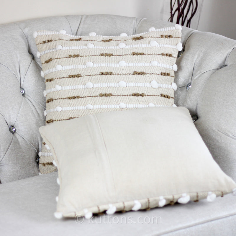 handcrafted cotton and jute pillow case
