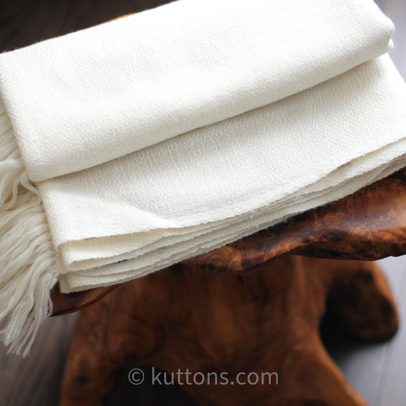 cream eri silk and merino wool handwoven shawl wrap