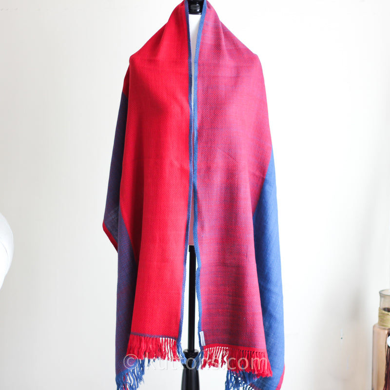 handwoven woolen wrap with natural dyes