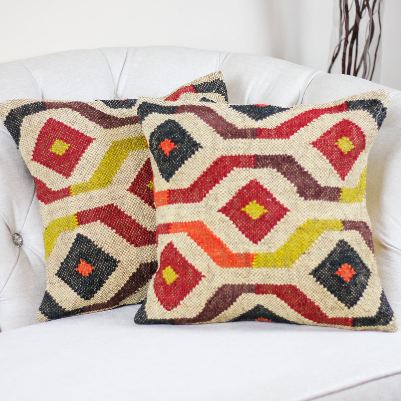 Cushion Covers 18 Inch Set of 2 Decor Throw Pillows Cover Pillow Cases Wool  Jute