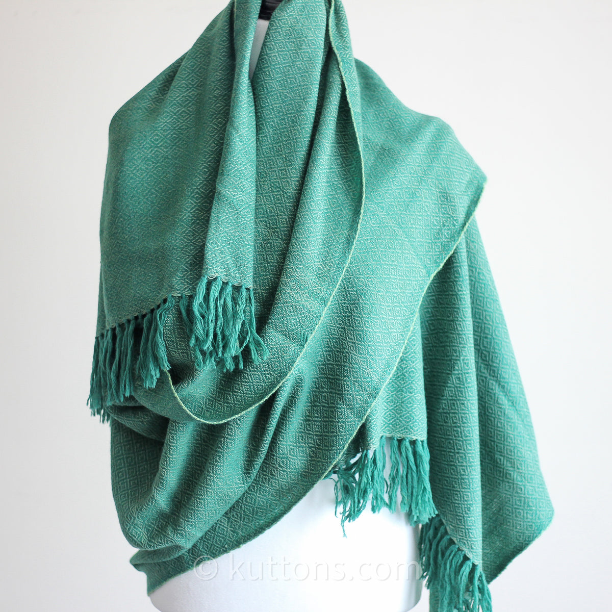 naturally dyed handwoven wool and silk wrap