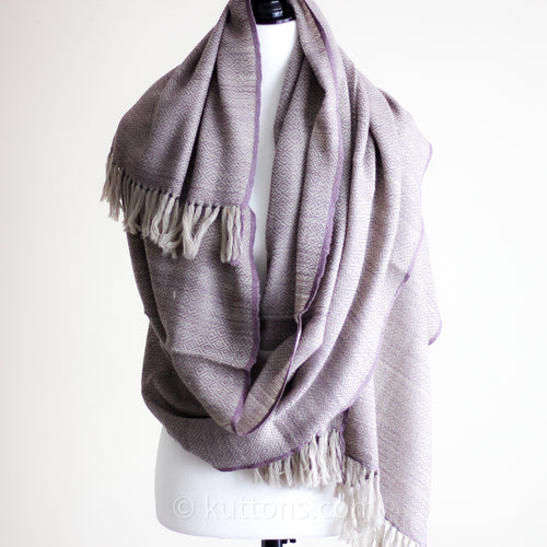 Handwoven Merino & Himalayan Wool Wrap - Naturally-Dyed with Shellac & Haritaki Herb