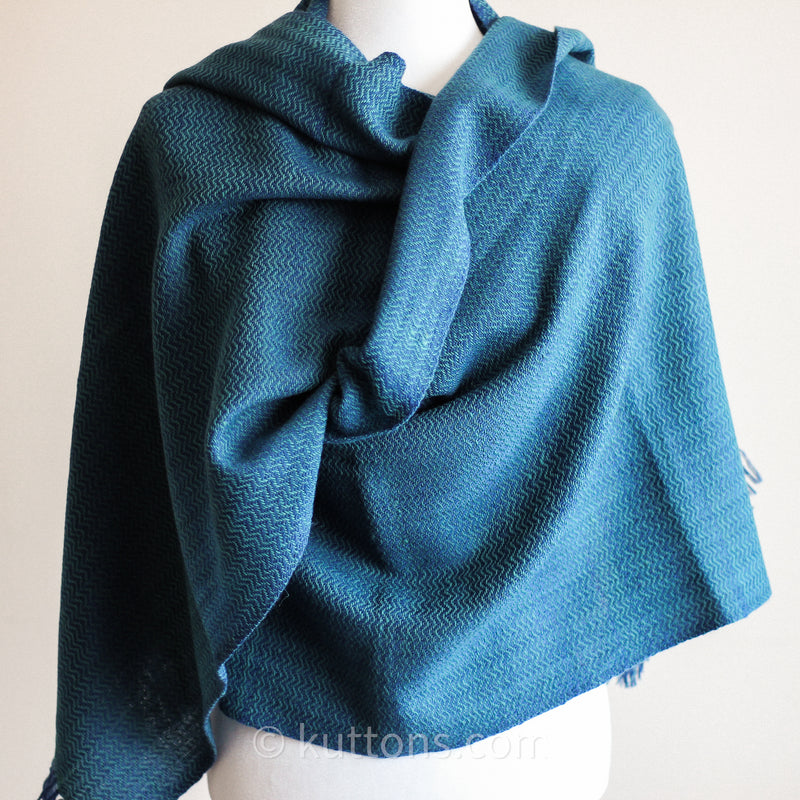 naturally dyed handwoven woolen shawl