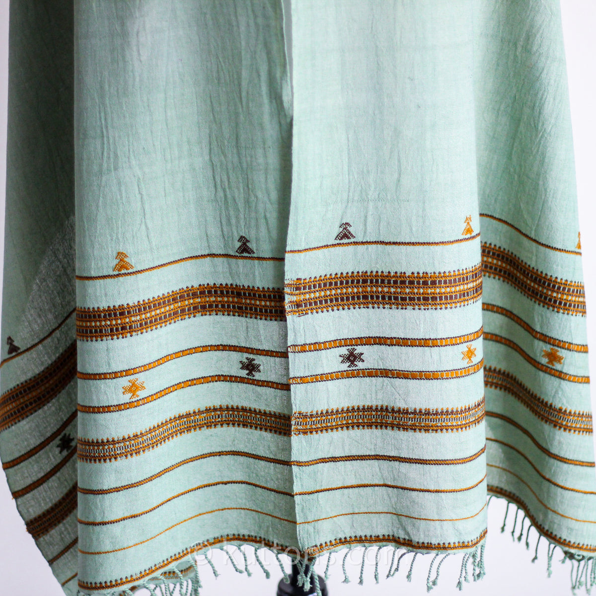 handwoven organic cotton wrap green
