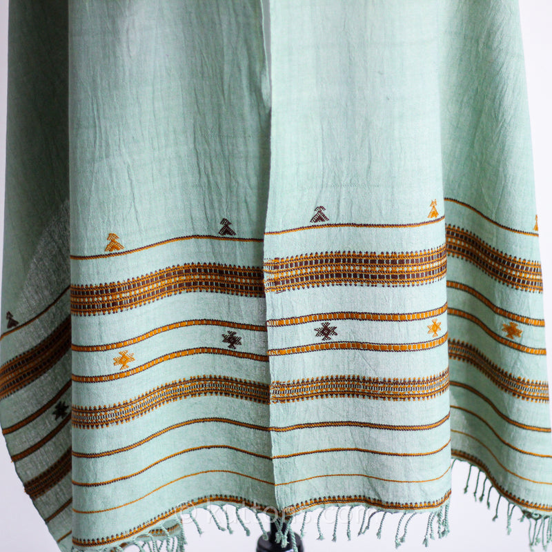 handwoven organic cotton wrap green