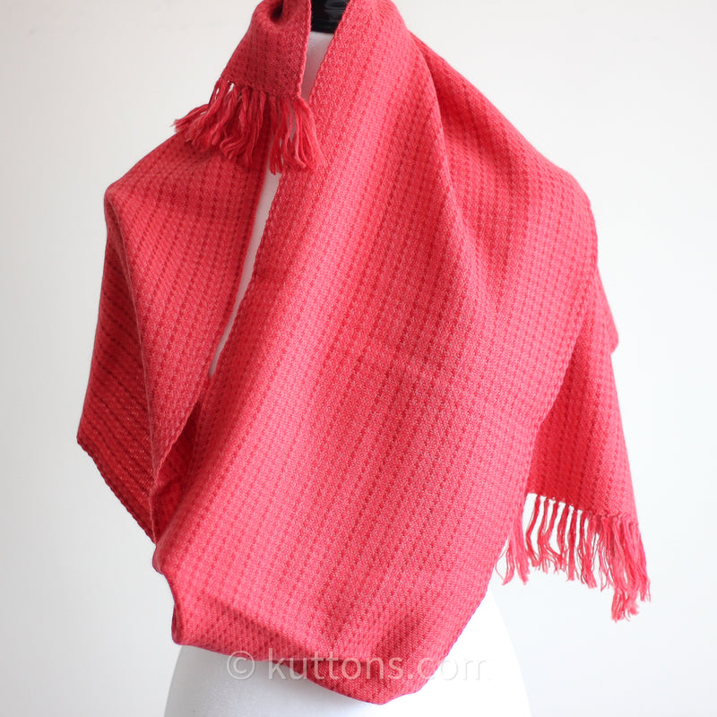 Handwoven Scarf Dyed with Natural Madder Roots - Merino & Himalayan Wool
