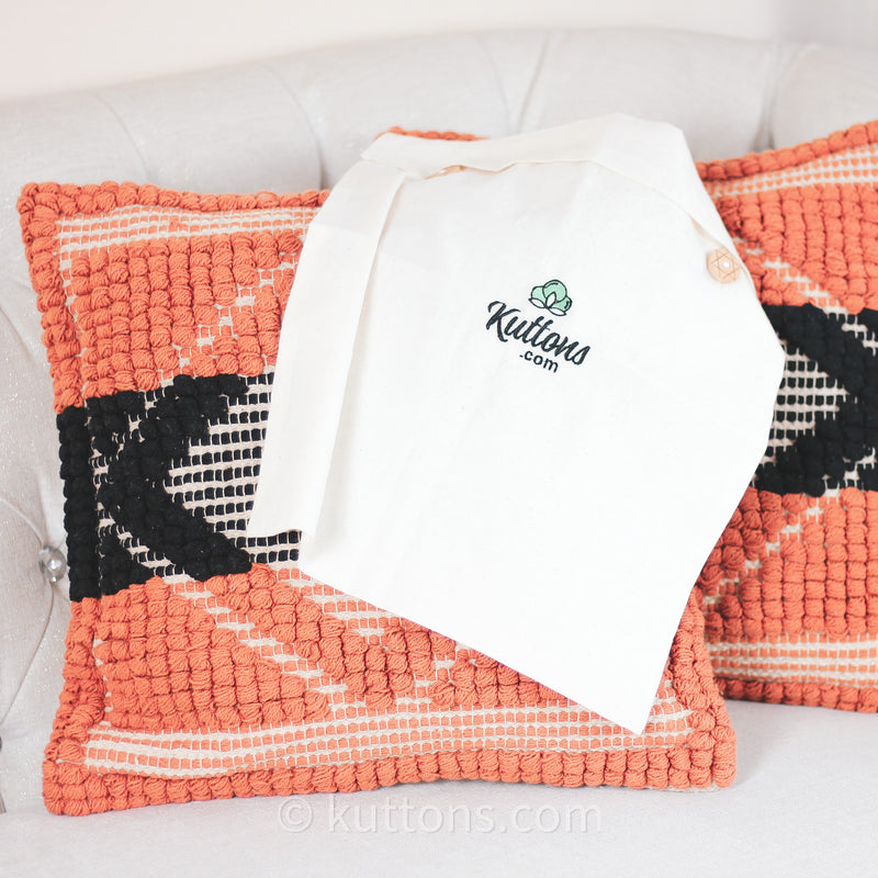 handmade textured cotton pillow cover