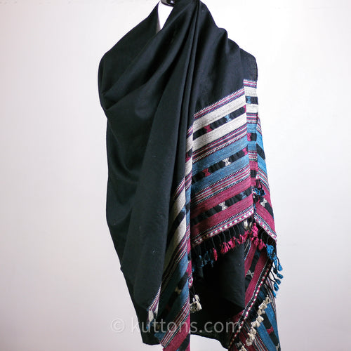 handwoven silk and woolen shawl