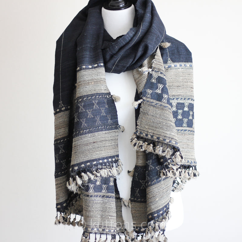 Handwoven Shawl with Tassels