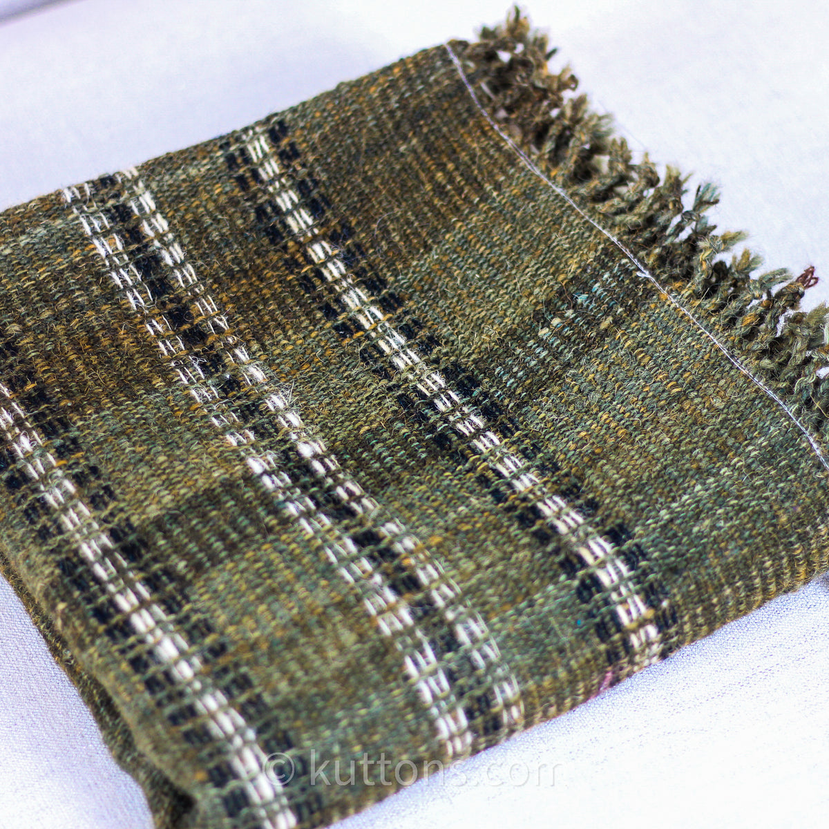 ethnic handwoven rustic wool & cotton pillow