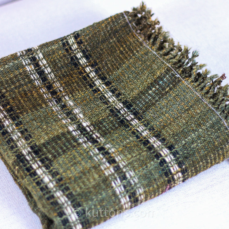ethnic handwoven rustic wool & cotton pillow