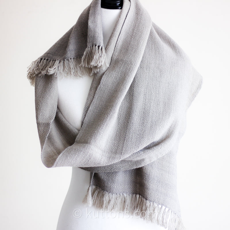 Handwoven Woolen Scarf - Naturally-Dyed with Haritaki (Harada) Herb