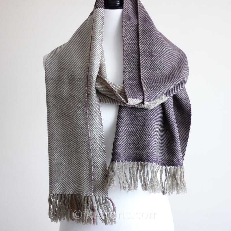 herbally dyed handwoven woolen scarf