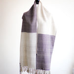 hand-dyed, handwoven natural wool shawl using natural dyes