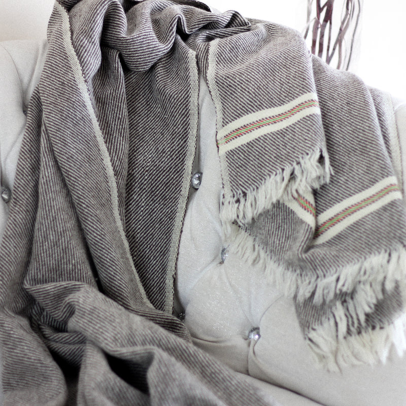 Handwoven Woolen Throw cum Blanket - Rustic Charm